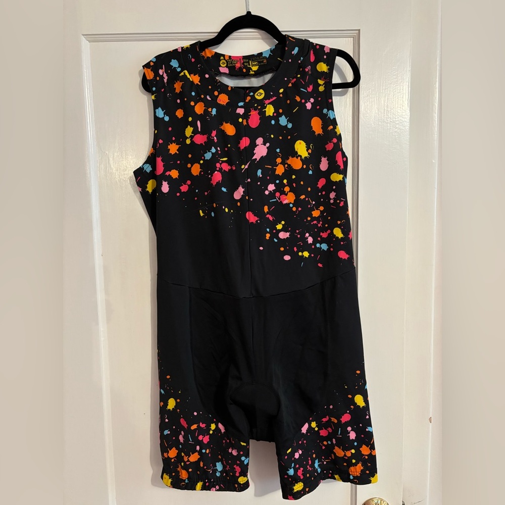 FAT LAD AT THE BACK WOMENS LEOPARD TRIATHLON SUIT